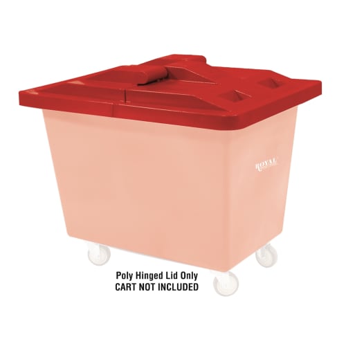 Royal Basket 10 Bushel Poly Hinged Lid, Red
